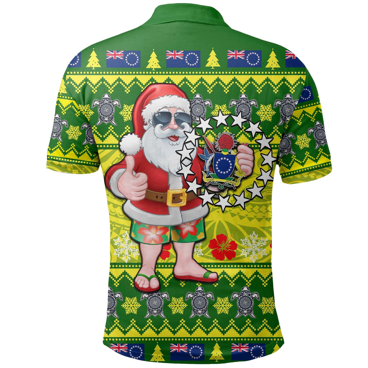 Cook Islands Polo Shirt Christmas Cool Santa Claus LT6 - Wonder Print Shop