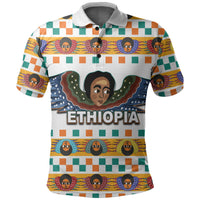 Custom Ethiopia Polo Shirt Ethiopian Church Angels White LT6 - Wonder Print Shop