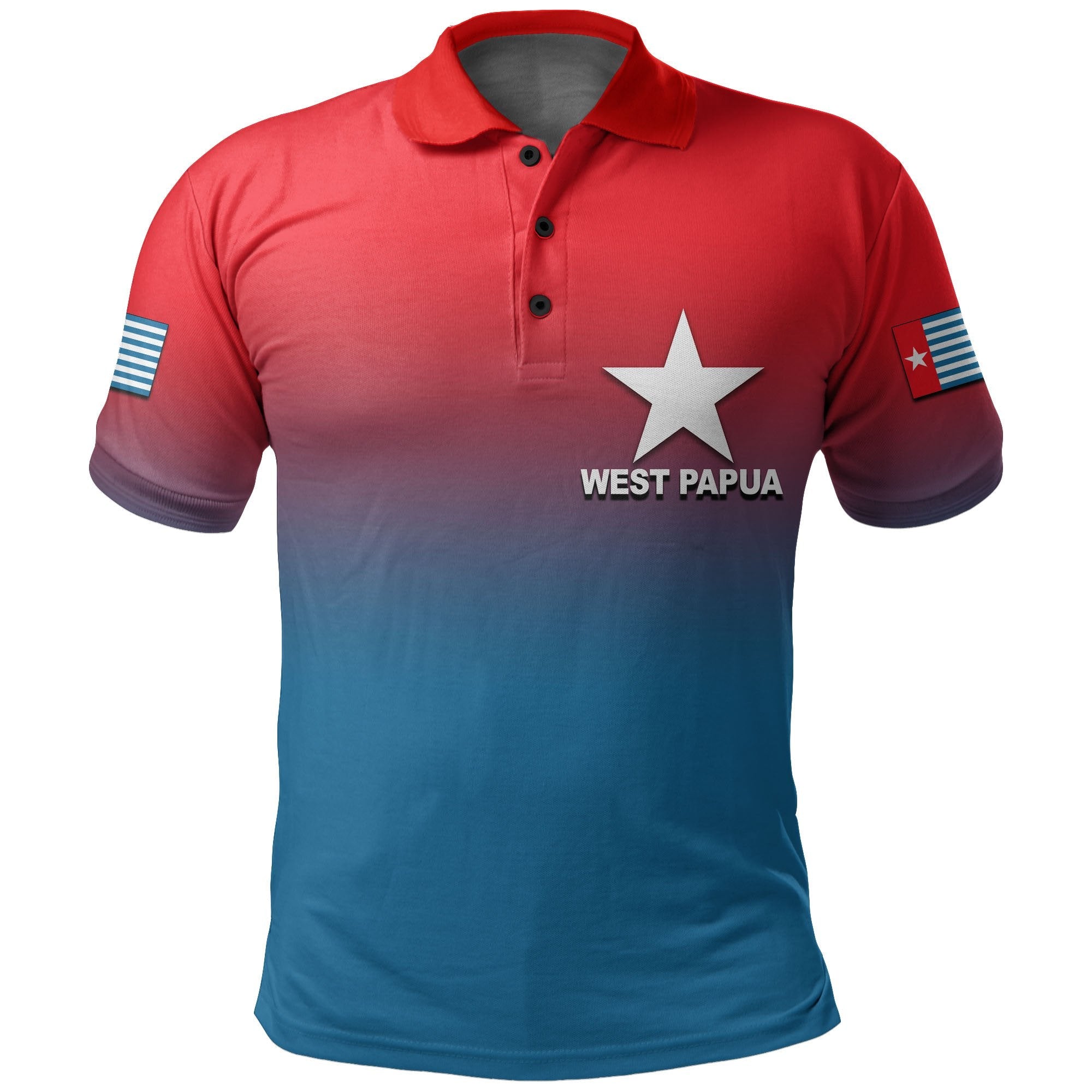 West Papua Polo Shirt Flag Color Simple Style LT6 - Wonder Print Shop