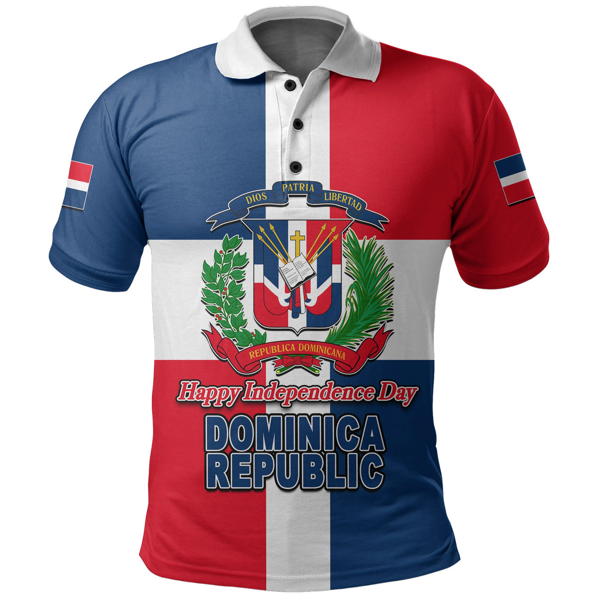 Dominican Republic Polo Shirt Independence Day LT6 - Wonder Print Shop