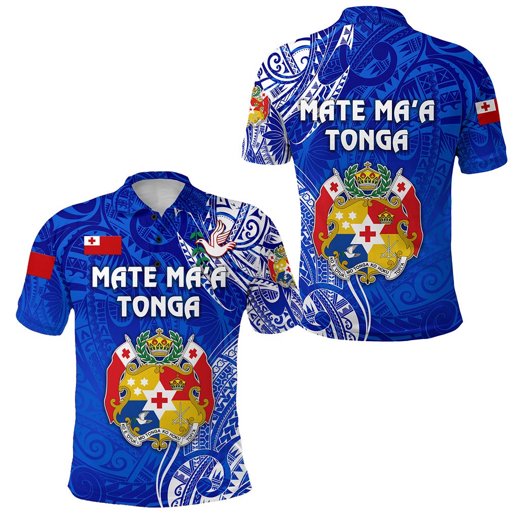 Tonga Polo Shirt Coat Of Arms Simple Vibes Blue LT8 - Wonder Print Shop