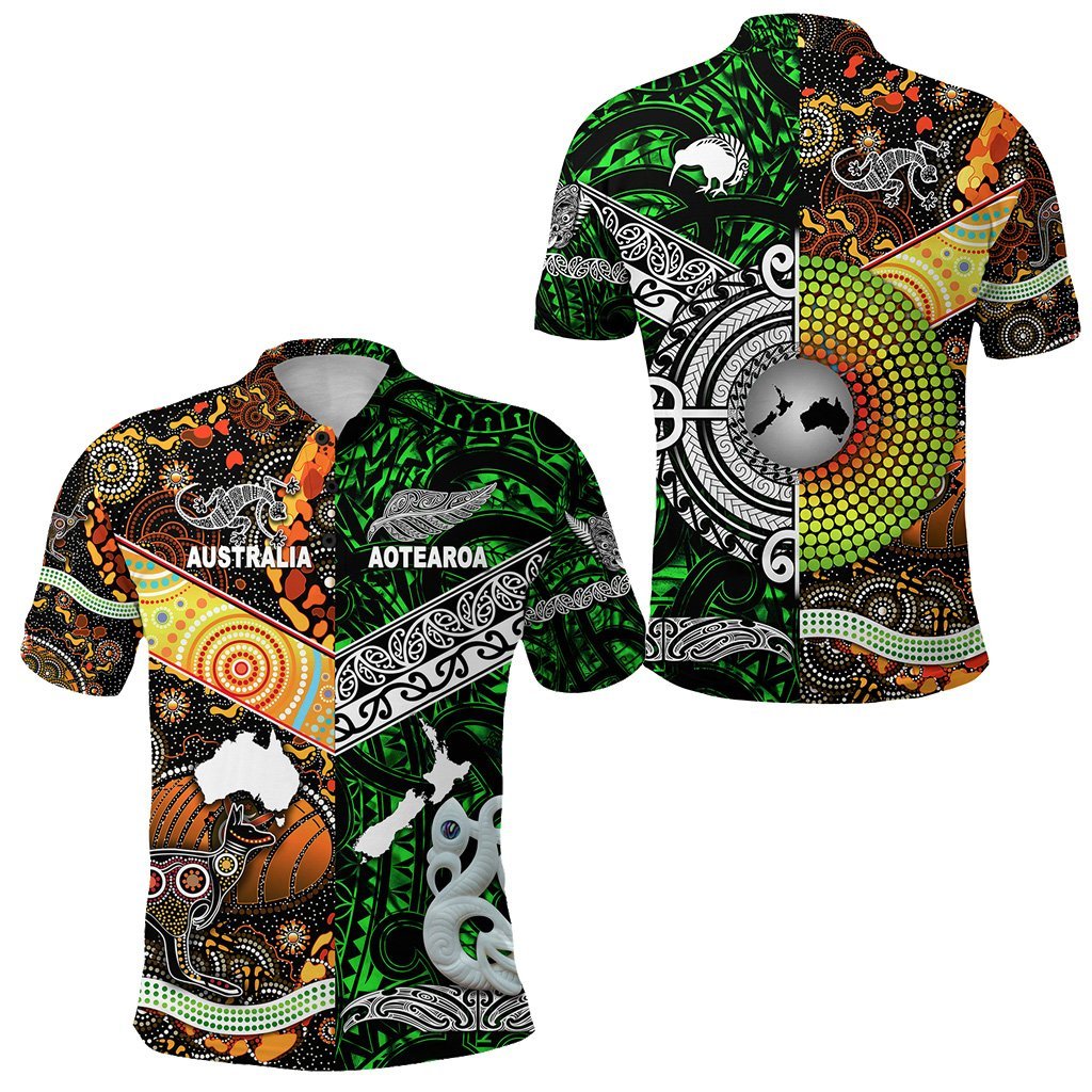 Maori Aboriginal Polo Shirt Together Green LT8 - Wonder Print Shop