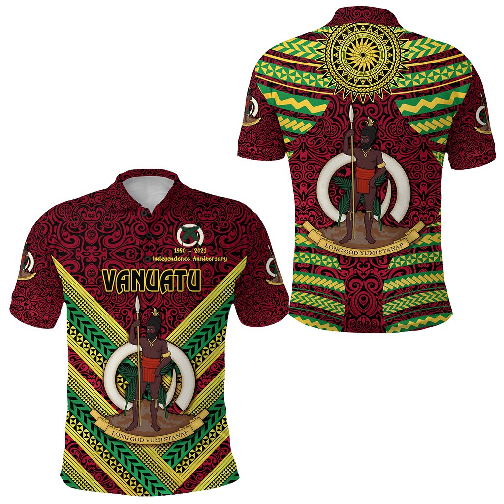 Vanuatu Polo Shirt Special Independence Anniversary Creative Style Red LT8 - Wonder Print Shop