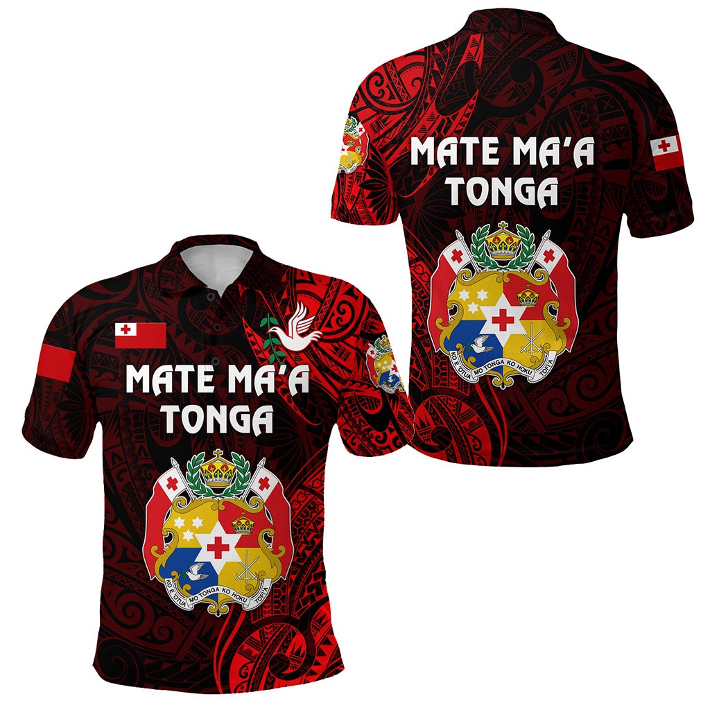 Tonga Polo Shirt Coat Of Arms Simple Vibes Red LT8 - Wonder Print Shop