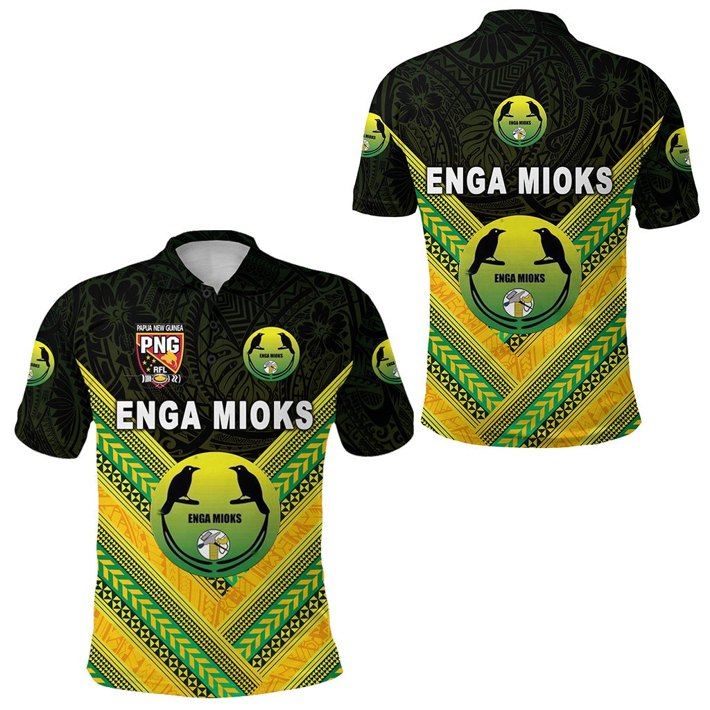 Papua New Guinea Enga Mioks Polo Shirt Rugby Original Style Black LT8 - Wonder Print Shop