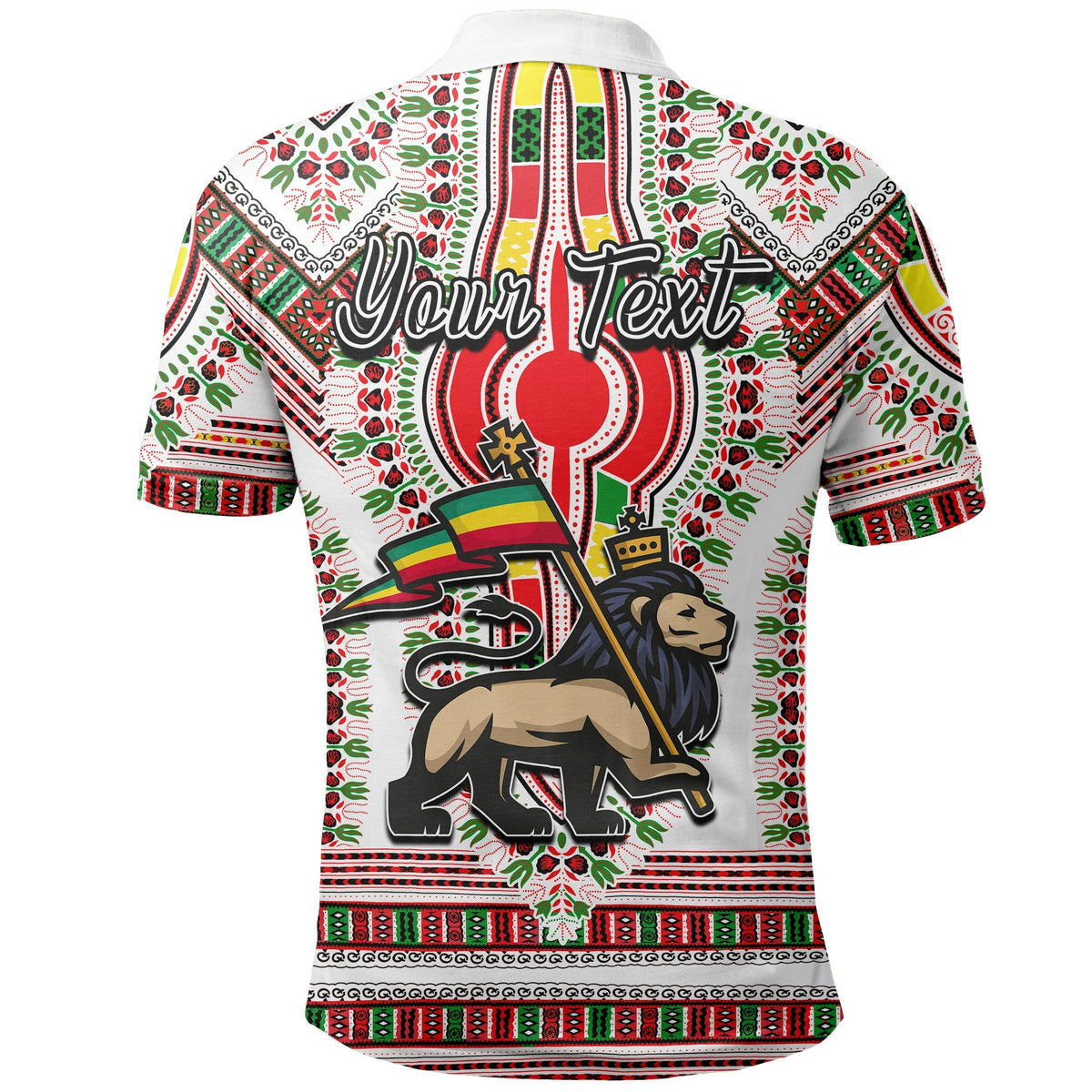 Custom Ethiopia Polo Shirt Dashiki White Style LT6 - Wonder Print Shop