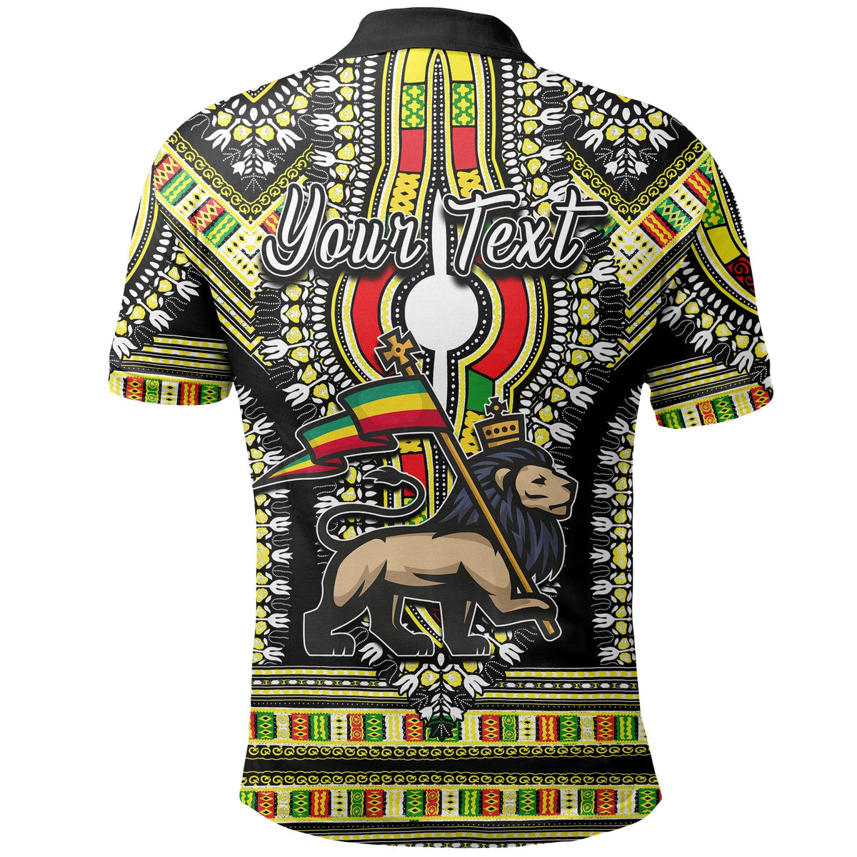 Custom Ethiopia Polo Shirt Dashiki Black Style LT6 - Wonder Print Shop