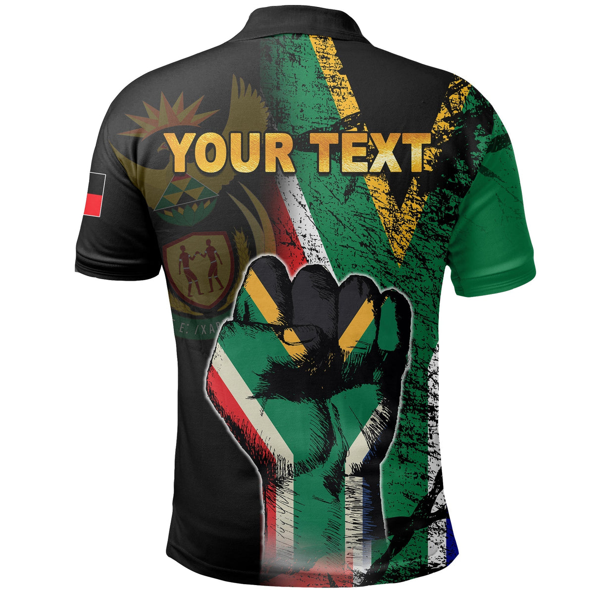 Custom South Africa Polo Shirt Flag Grunge Style LT6 - Wonder Print Shop