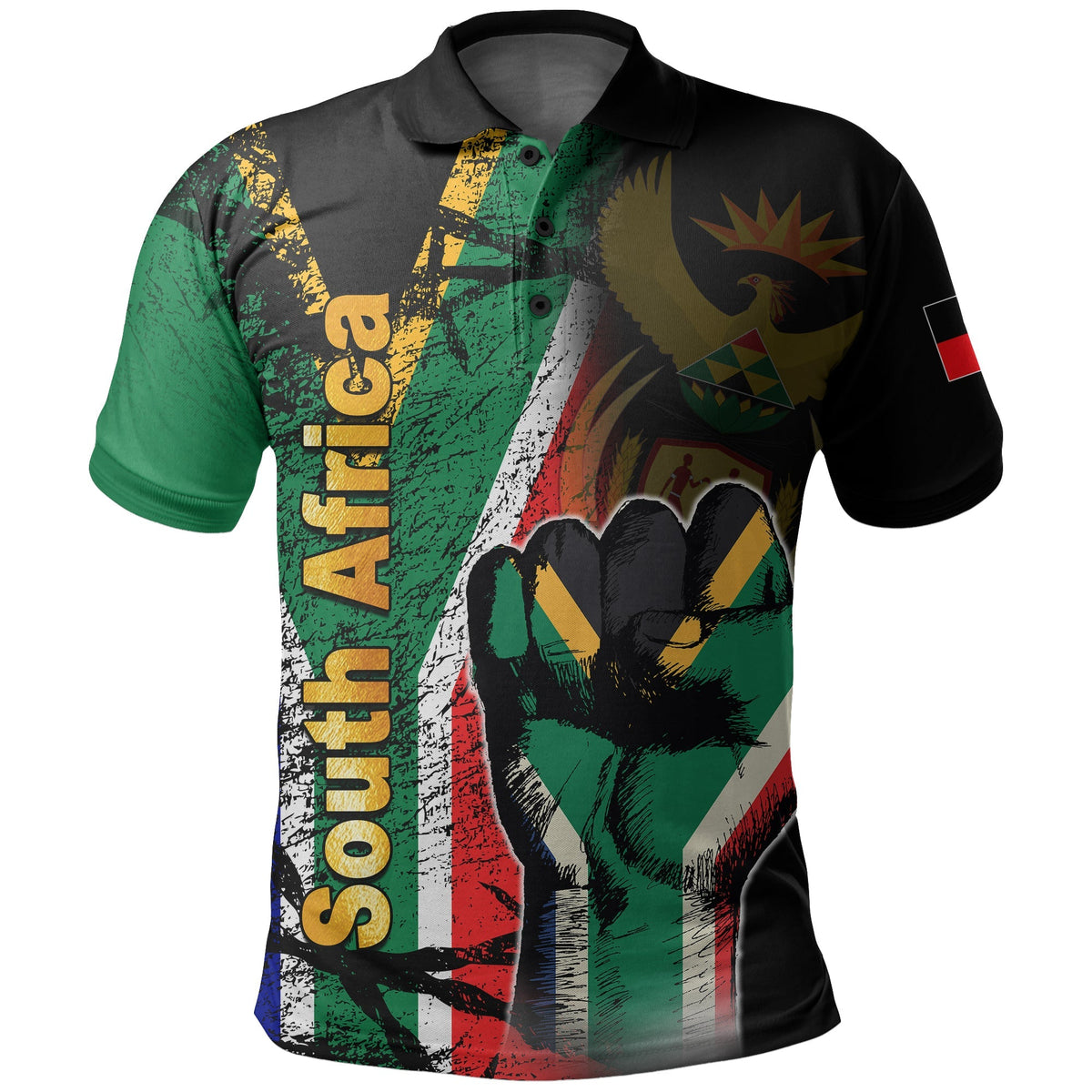 South Africa Freedom Day Polo Shirt Flag Grunge Style LT6 - Wonder Print Shop