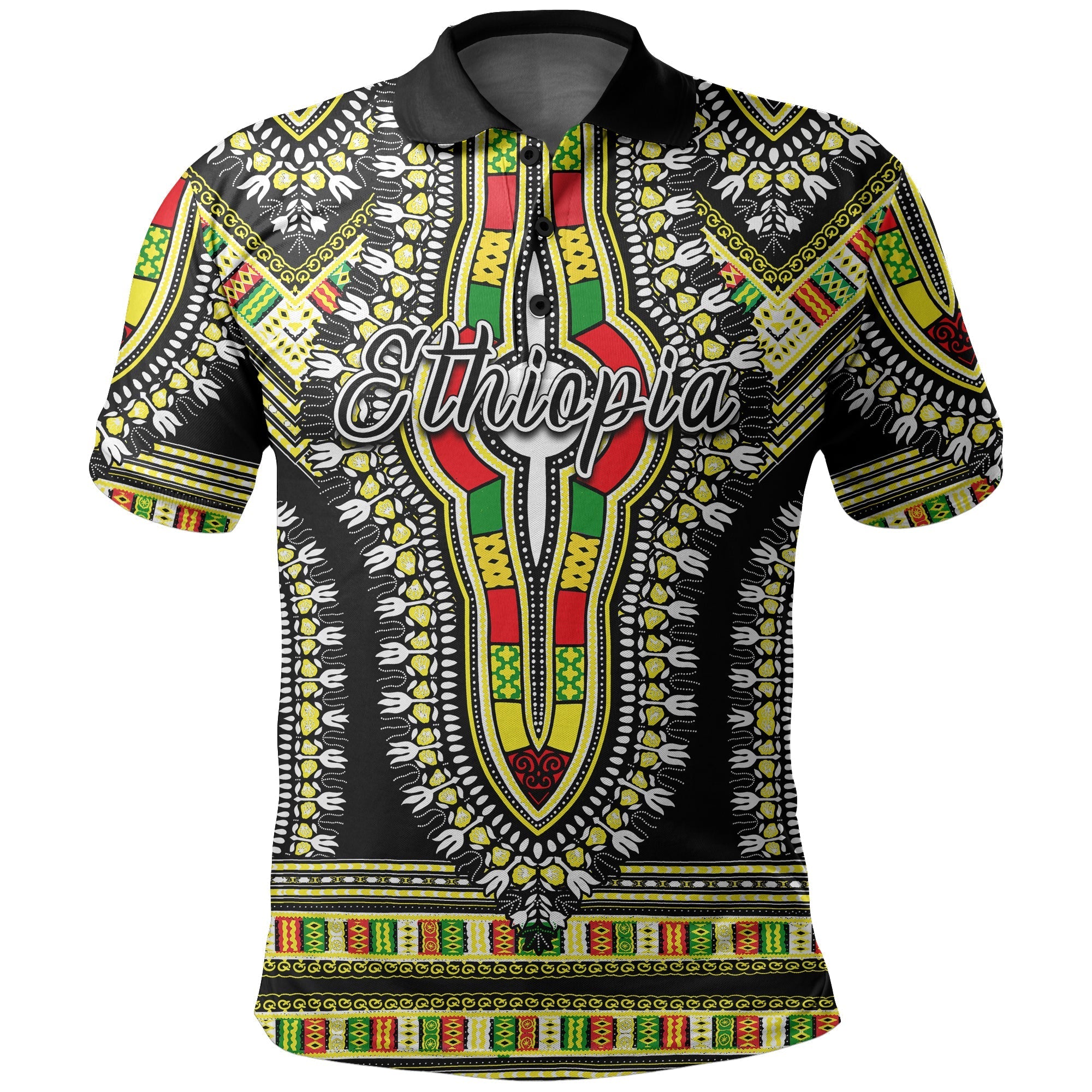 custom-personalised-ethiopia-polo-shirt-dashiki-black-style