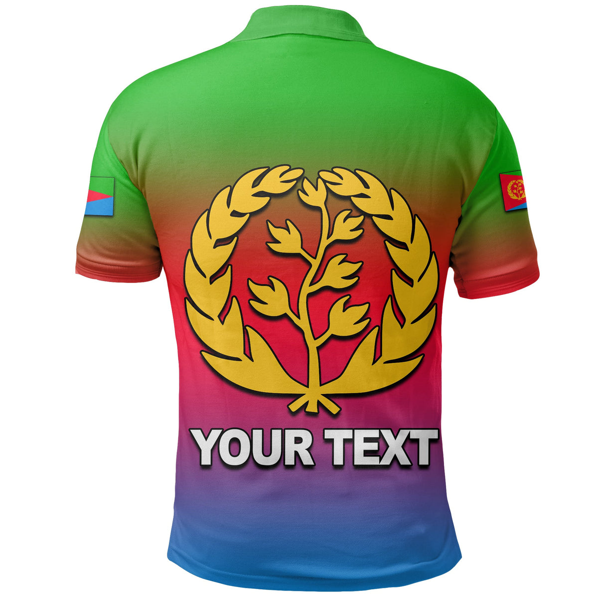 Custom Eritrea Polo Shirt Gradient Color Flag With Map LT6 - Wonder Print Shop