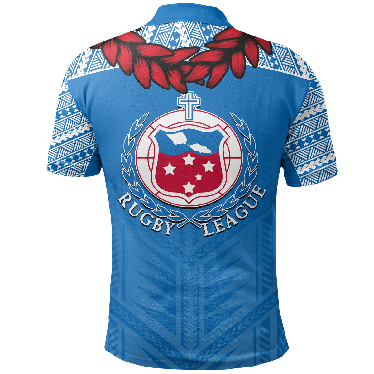 Toa Samoa Ula Fla Rugby Polo Shirt Blue Sky Jersey 2022 LT6 - Wonder Print Shop