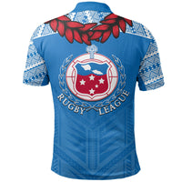 Toa Samoa Ula Fla Rugby Polo Shirt Blue Sky Jersey 2022 LT6 - Wonder Print Shop