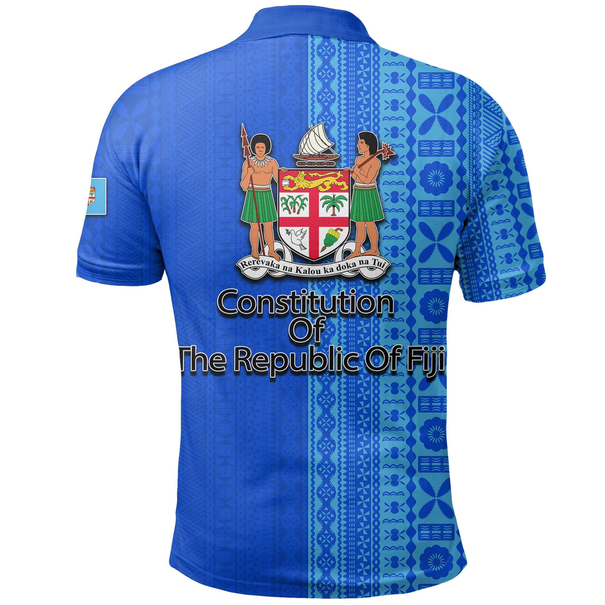 Fiji Constitution Day Half Tapa Patterns Polo Shirt LT6 - Wonder Print Shop