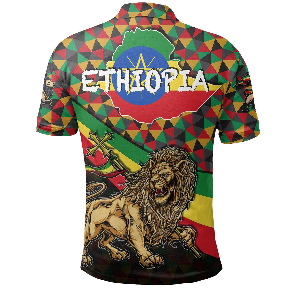 Ethiopia Polo Shirt Lion Of Judah Rasta Patterns LT6 - Wonder Print Shop