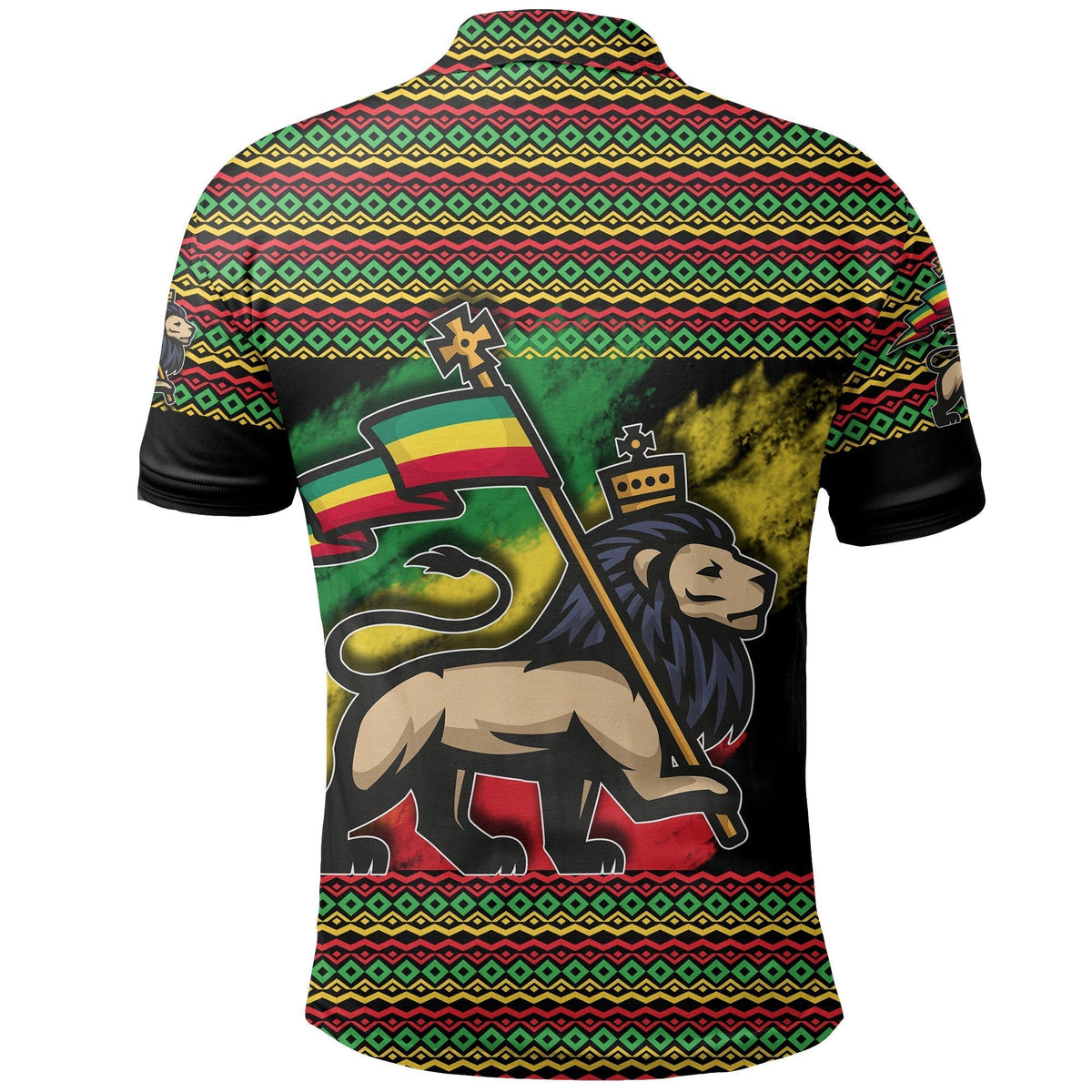 Ethiopia Polo Shirt Version Lion Of Judah Grunge LT6 - Wonder Print Shop