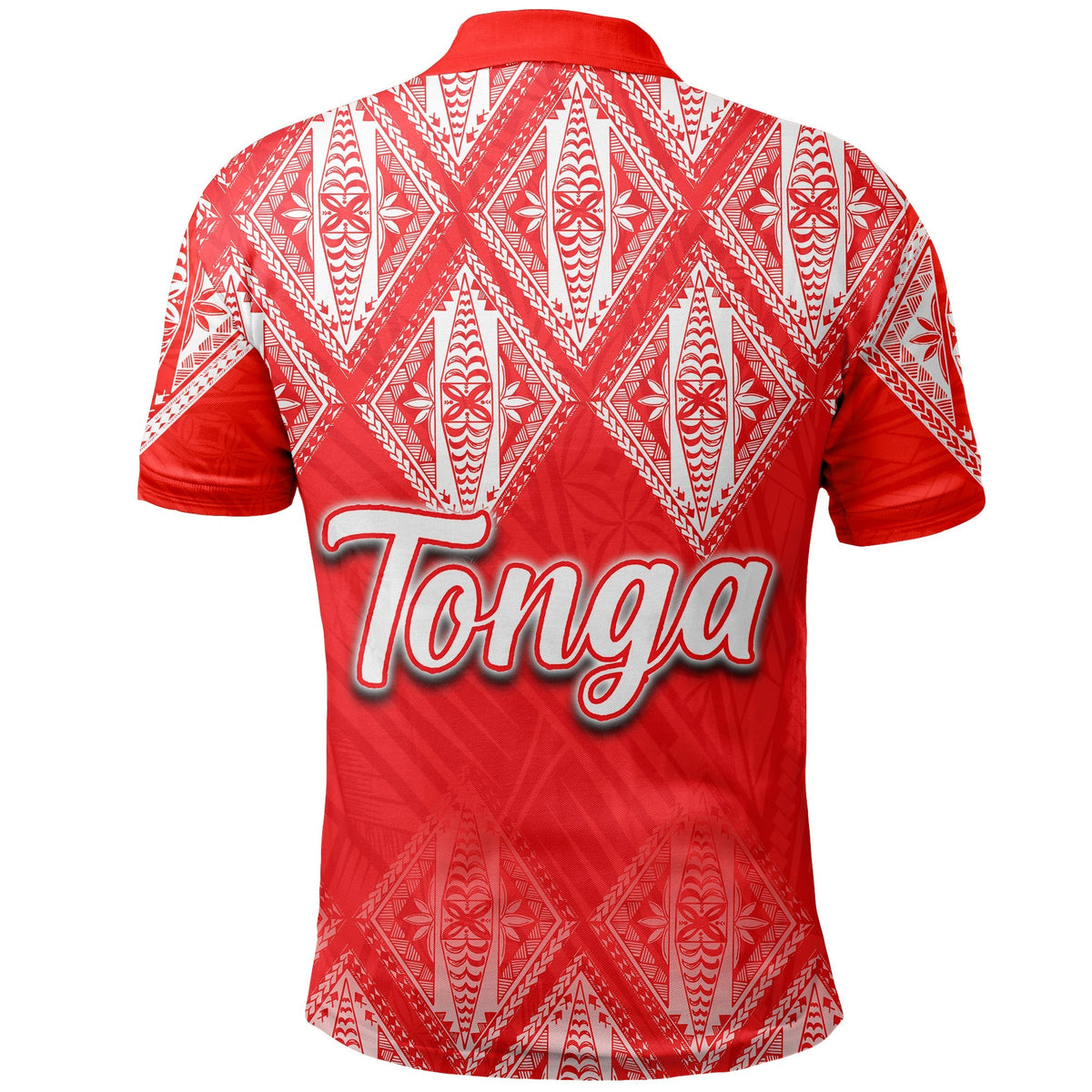 Tonga Polo Shirt Ngatu White and Red Style LT6 - Wonder Print Shop