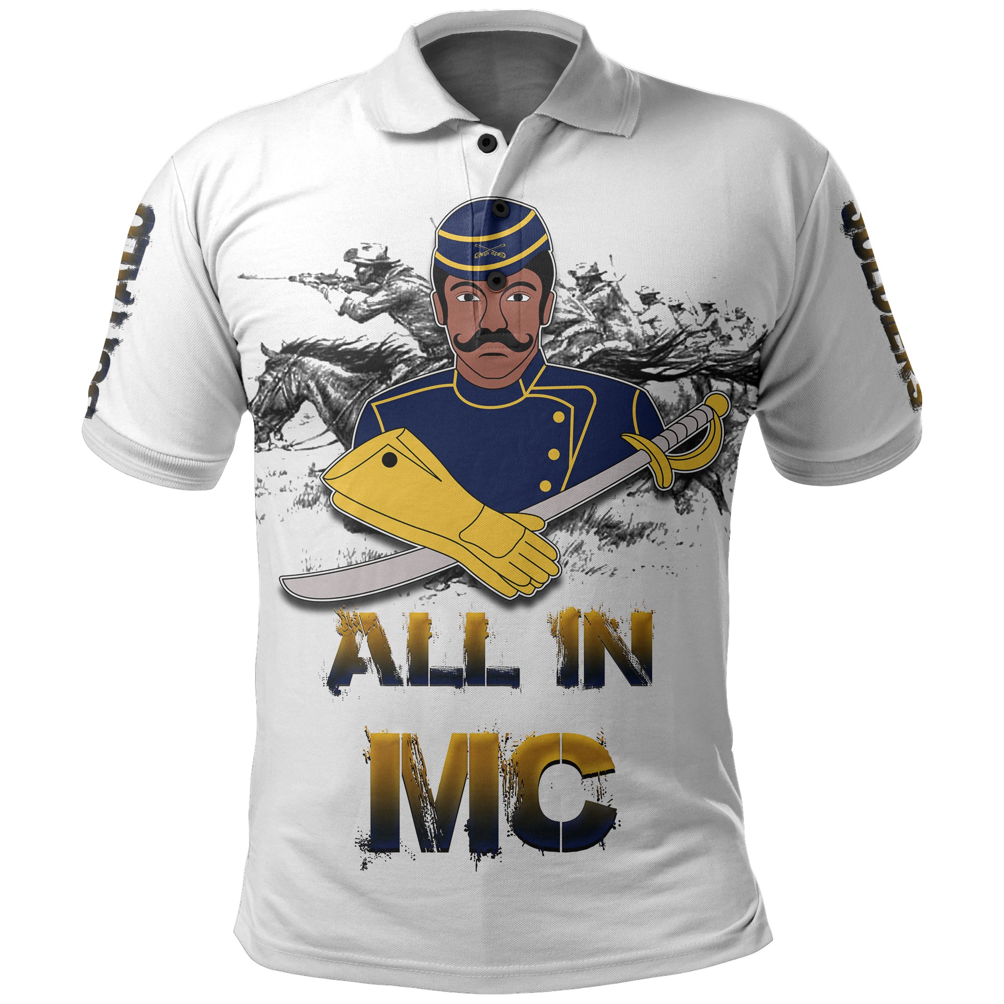 Custom Buffalo Soldiers Polo Shirt History LT6 - Wonder Print Shop