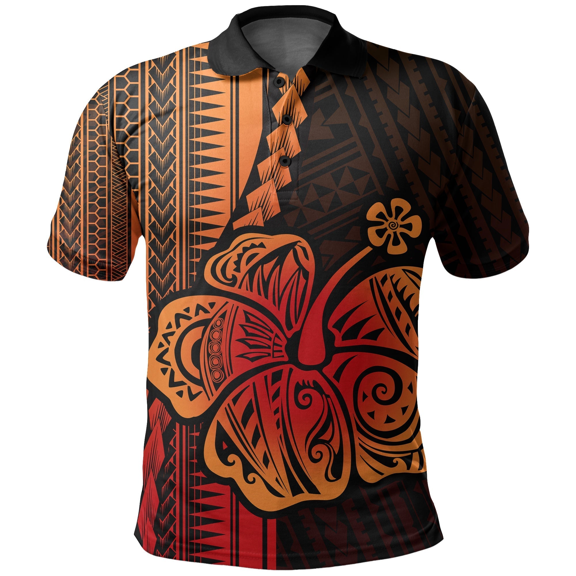 Custom Polynesian Polo Shirt with Hibiscus Hawaiian Style No.1 LT6 - Wonder Print Shop