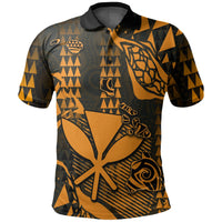Custom Hawaii Golf Shirts Kanaka Map Polo Shirt Orange Style LT6 - Wonder Print Shop