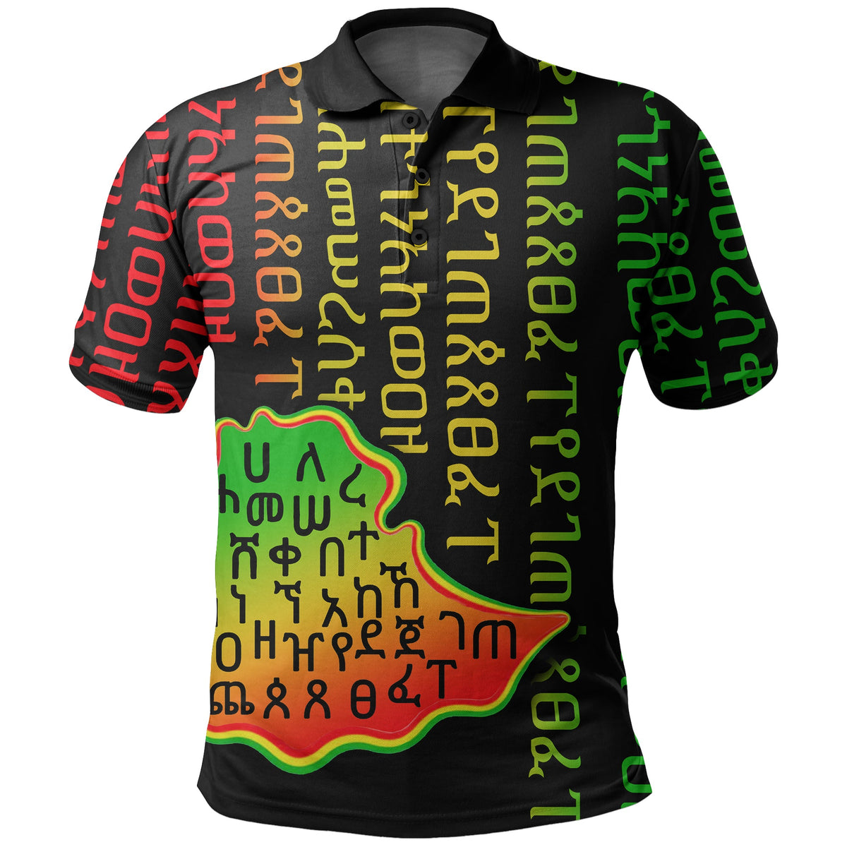 Ethiopia Polo Shirt Ethiopia Alphabet Patterns LT6 - Wonder Print Shop