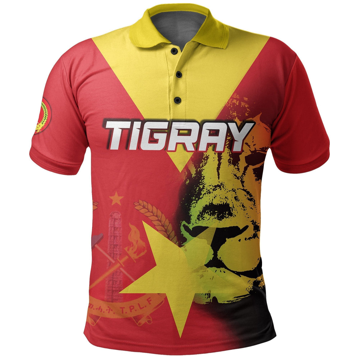 African Tigray Polo Shirt Tigray Flag and Lion LT6 - Wonder Print Shop