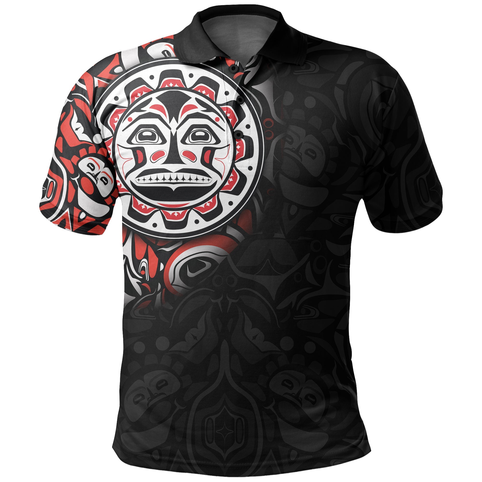 custom-personalised-canada-haida-polo-shirt-sun