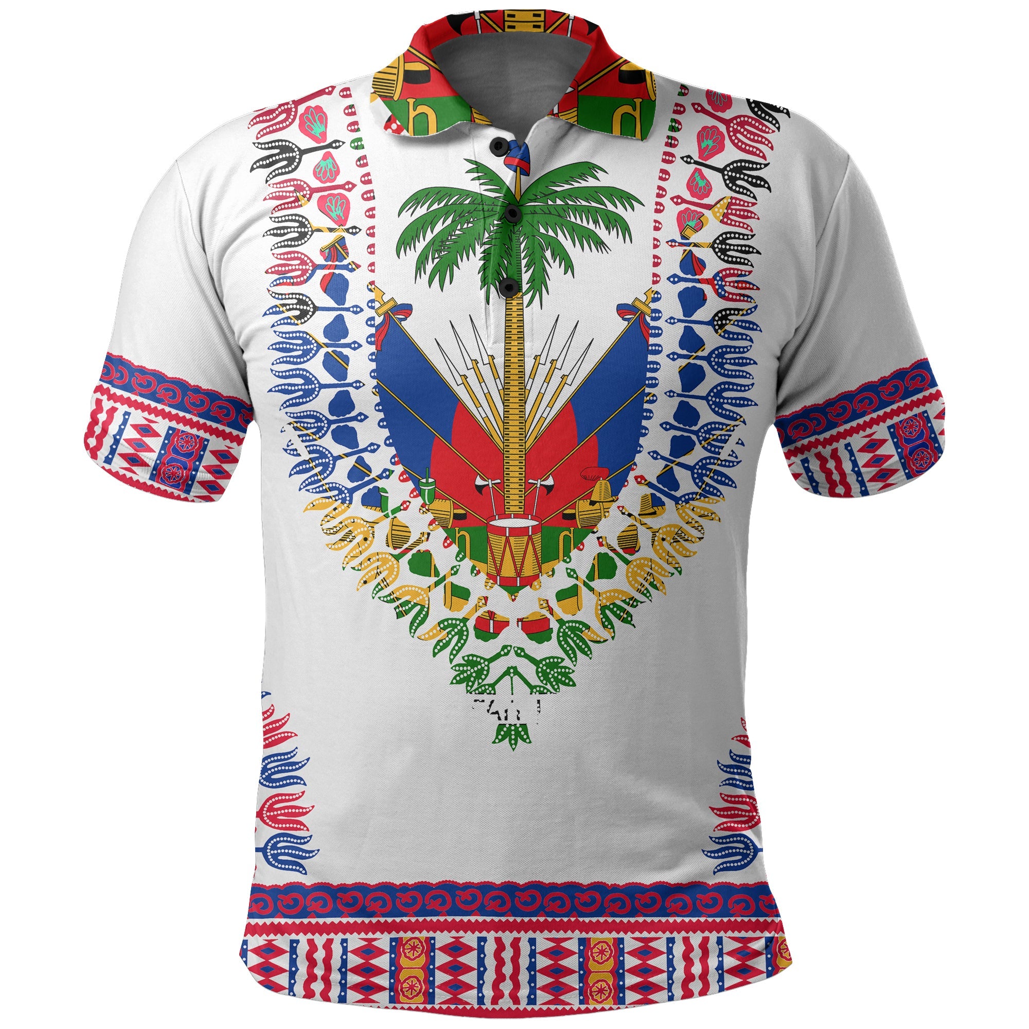 custom-personalised-haiti-polo-shirt-dashiki-mix-coat-of-arms-white-style