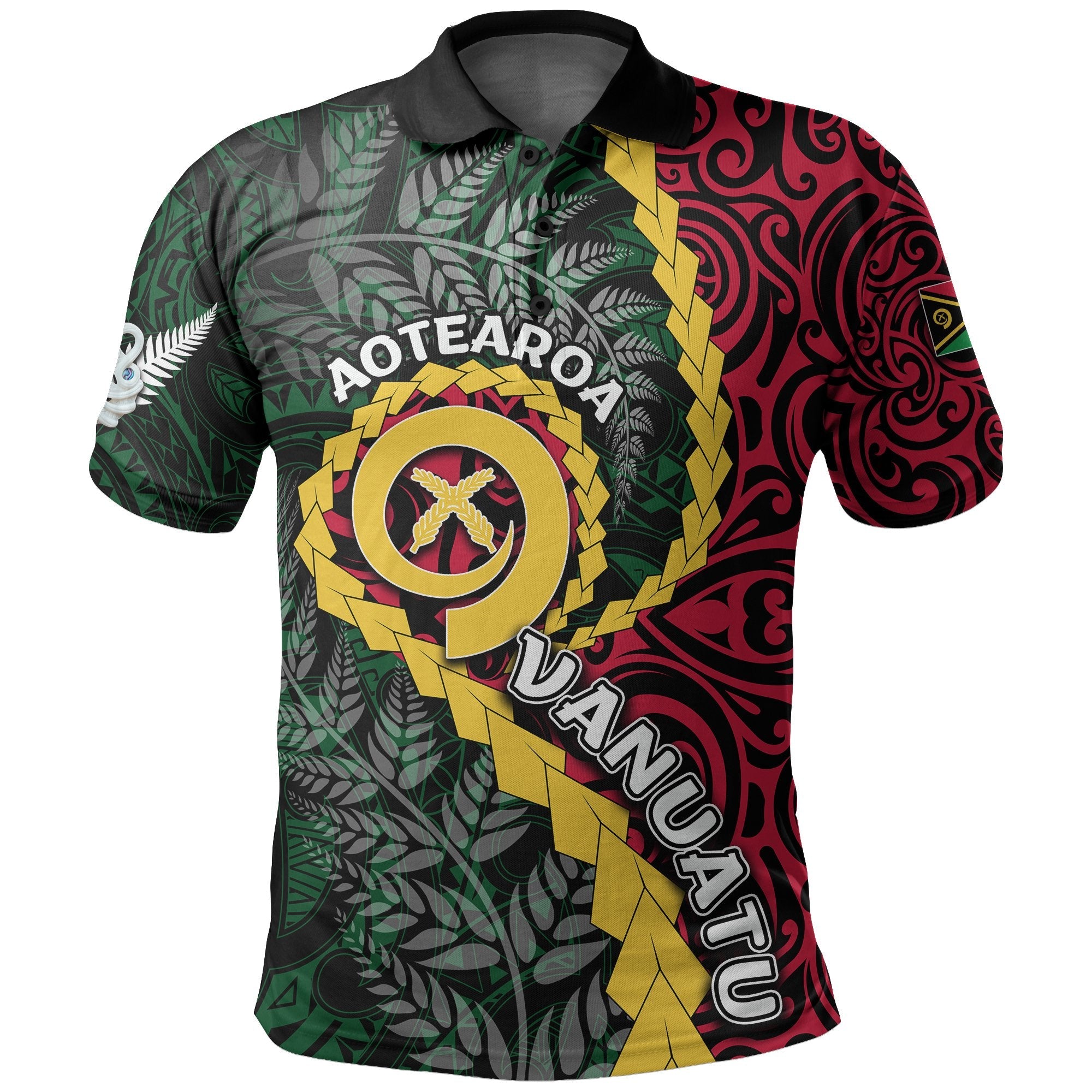 Vanuatu Polo Shirt Mix Maori Silver Fern LT6 - Wonder Print Shop
