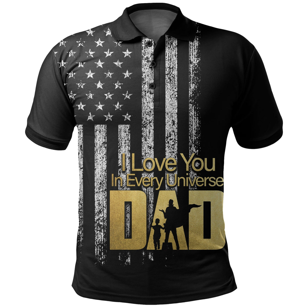 Custom American Flag Polo Shirt Father Day Vinage LT6 - Wonder Print Shop