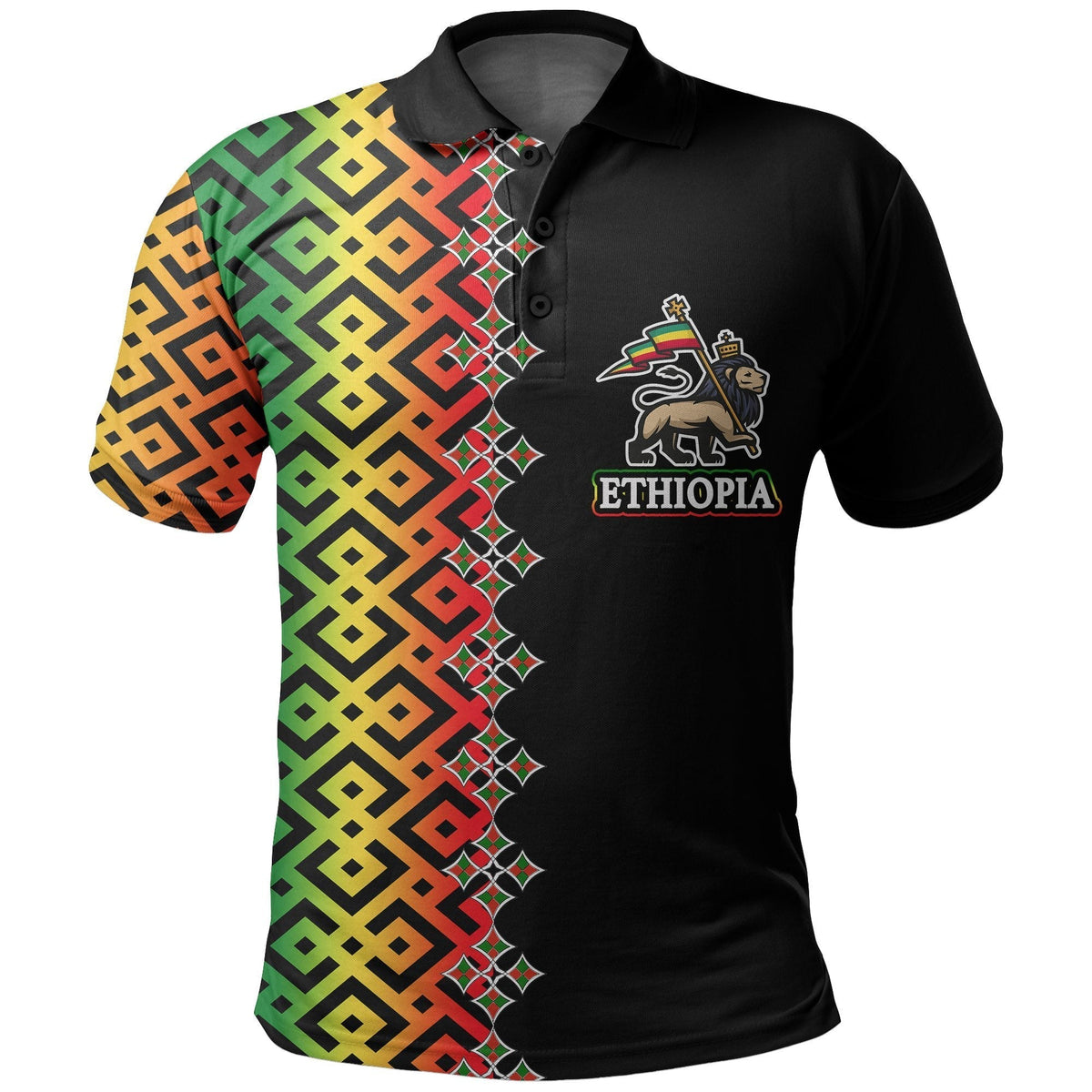Ethiopia Polo Shirt Ethiopia Tilet Patterns LT6 - Wonder Print Shop