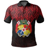 Tonga Polo Shirt Ngatu Black and Red Style LT6 - Wonder Print Shop