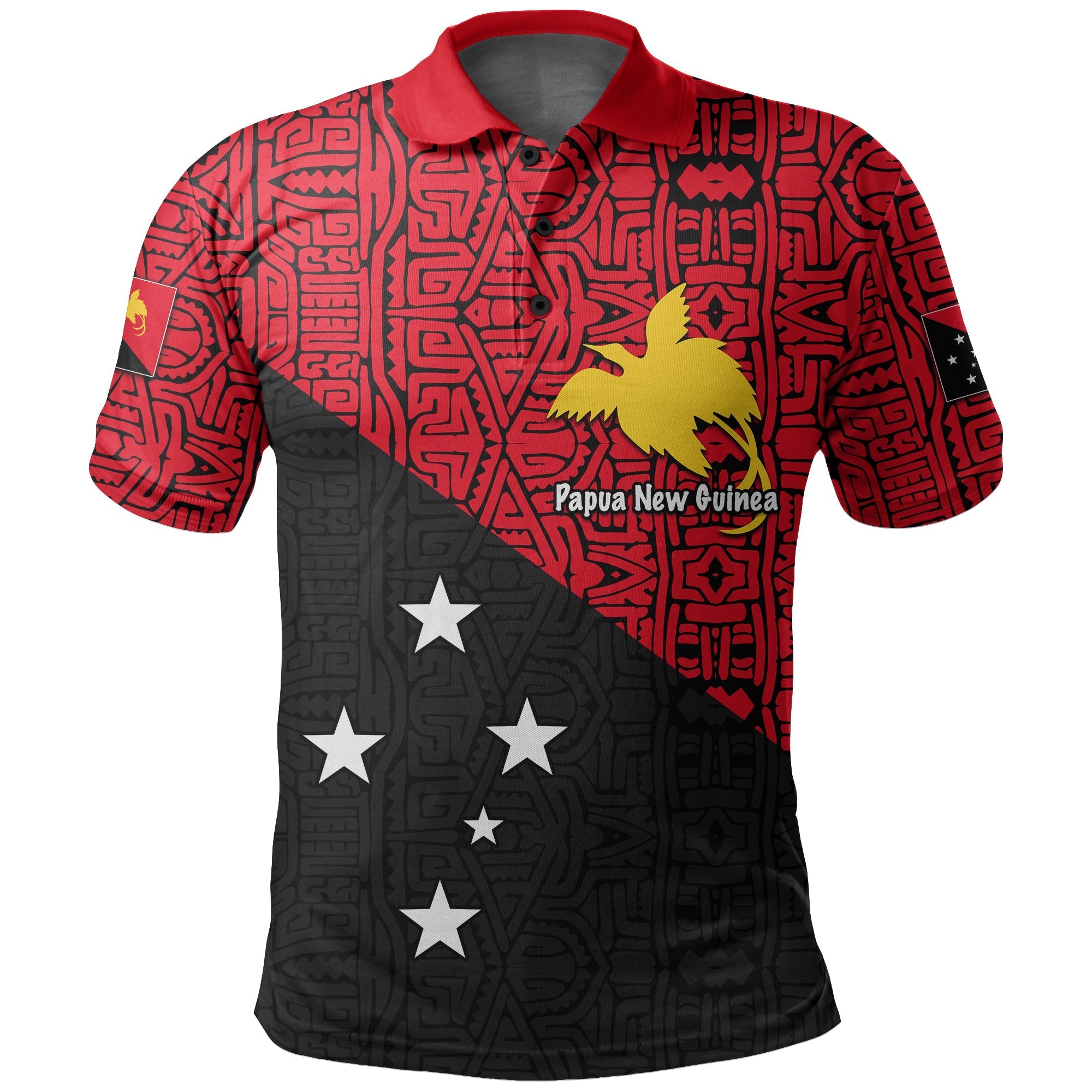 Custom Papua New Guinea Polo Shirt Patterns With Flag LT6 - Wonder Print Shop