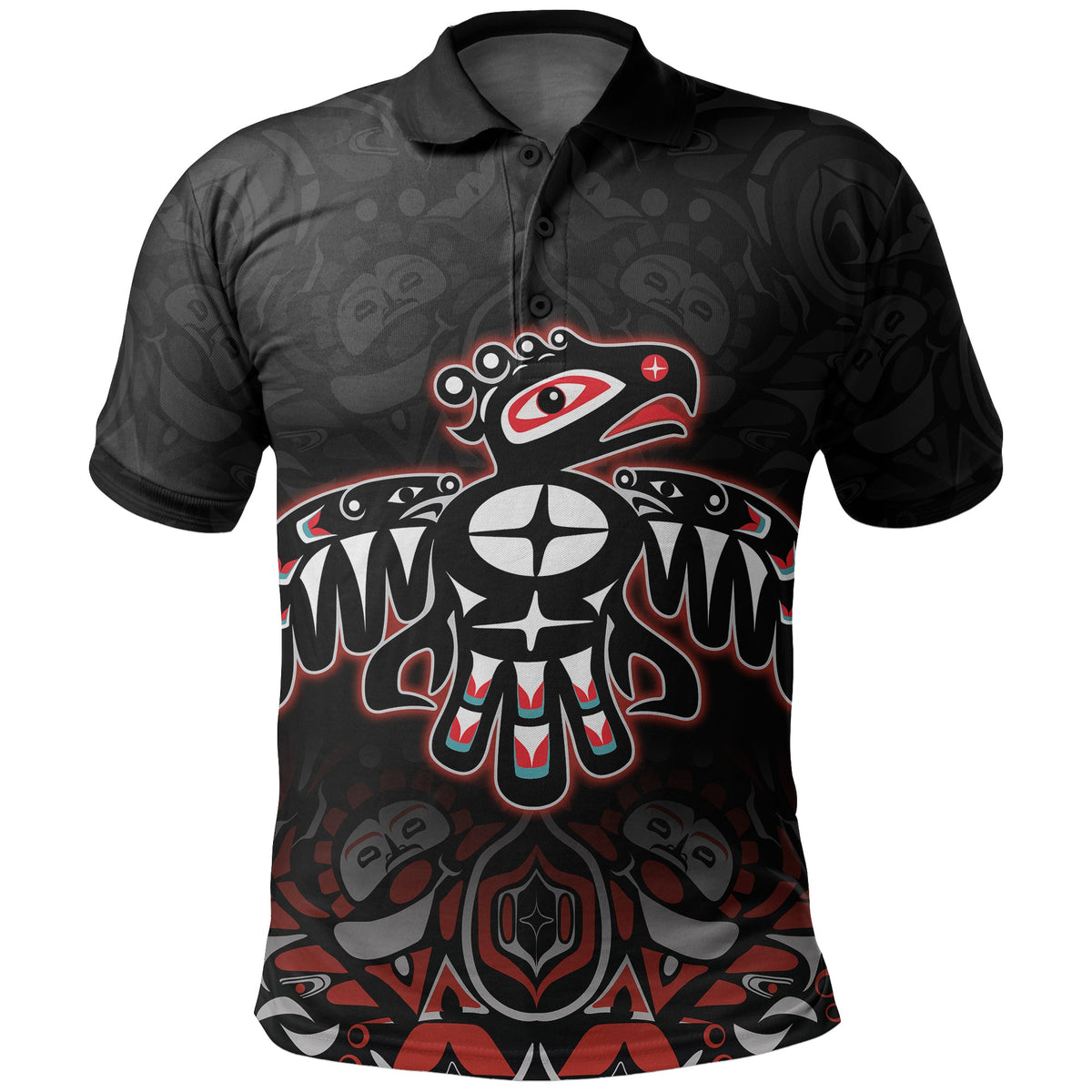 Custom Canada Haida Polo Shirt Thunderbird LT6 - Wonder Print Shop