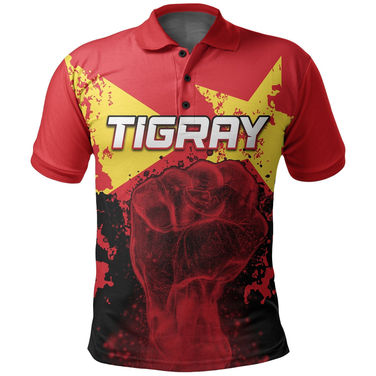 African Tigray Polo Shirt Tigray Flag Clenched Hand LT6 - Wonder Print Shop