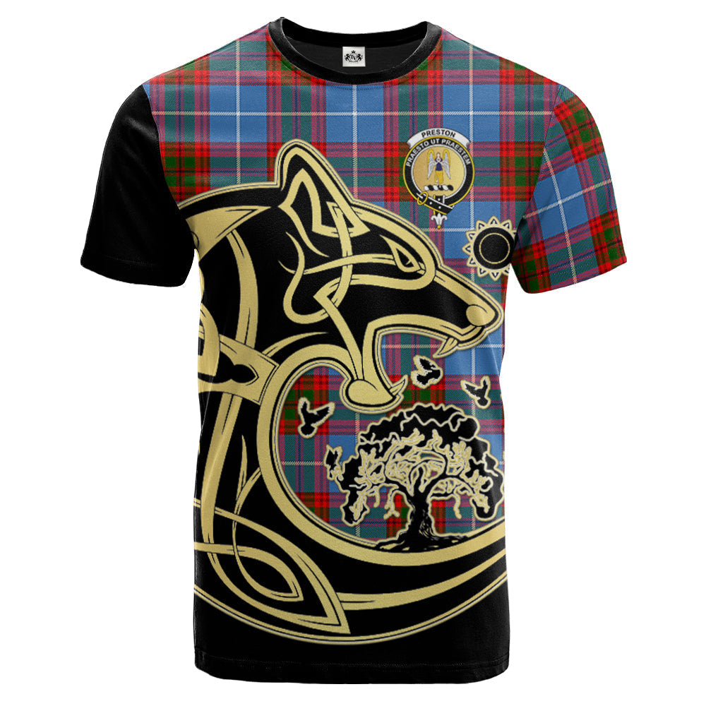 scottish-preston-clan-crest-celtic-wolf-tartan-t-shirt
