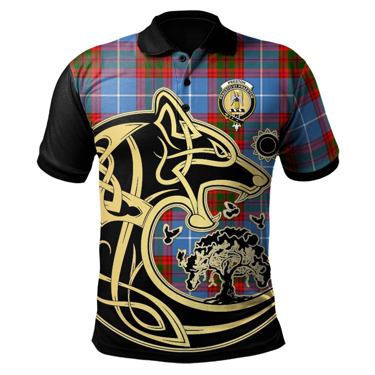 scottish-preston-clan-crest-tartan-celtic-wolf-style-polo-shirt