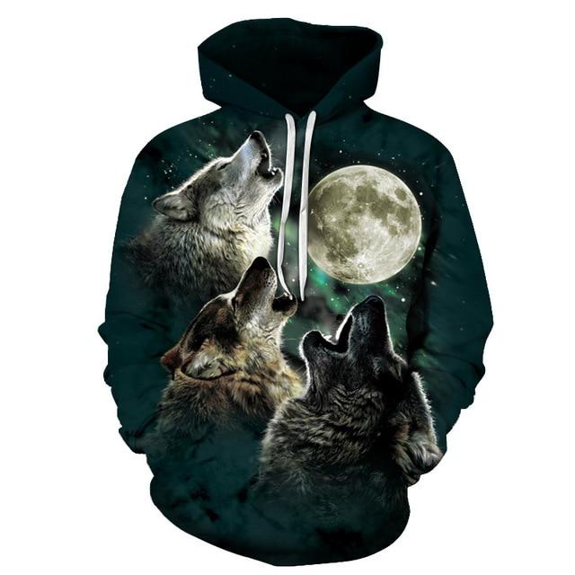 Wolves Moon Green 3D Native American Hoodies LT10 - Wonder Print Shop