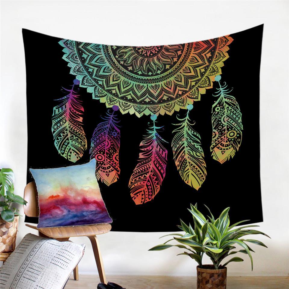 Dreamcatcher Tapestry Wall Hanging Native American Design LT10 - Wonder Print Shop