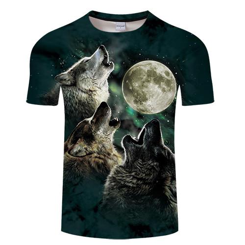 Wolf and Moon 3D Print Native American T Shirt LT10 - Wonder Print Shop