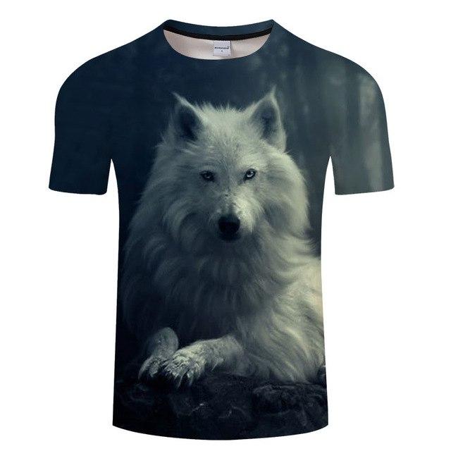White Wolf 3D Printed Native American T Shirt LT10 - Wonder Print Shop