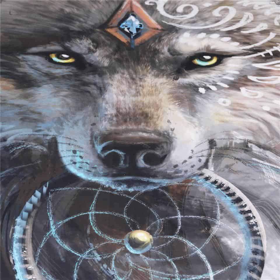 Wolf Warrior Wall Hanging Tapestry Native American Design LT10 - Wonder Print Shop