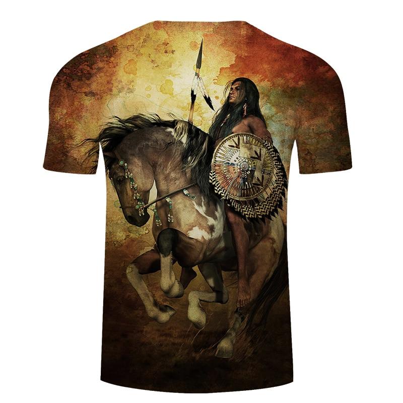 Native American Man With Horse T Shirt LT10 - Wonder Print Shop