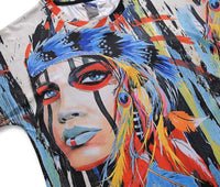 Native American 3D Indian Women Print Cool T Shirt LT10 - Wonder Print Shop