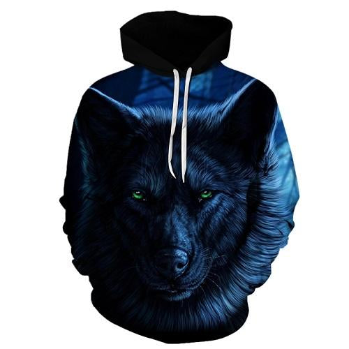 Wolf Blue Face 3D Native American Hoodies LT10 - Wonder Print Shop
