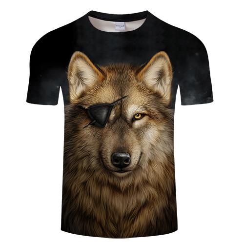 One Eyed Wolf 3D Native American T Shirt LT10 - Wonder Print Shop