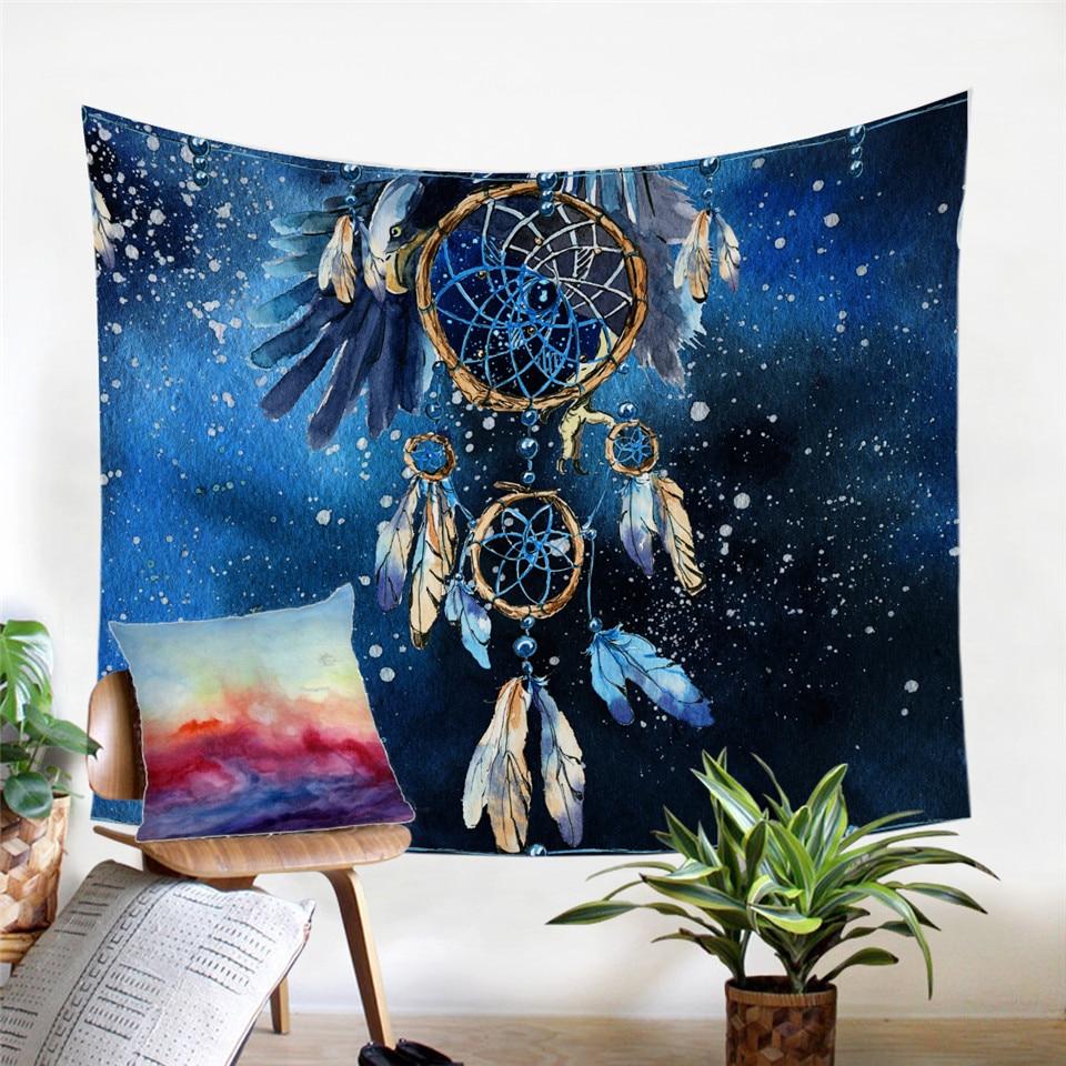 Blue Galaxy Dreamcatcher Tapestry Native American Style LT10 - Wonder Print Shop