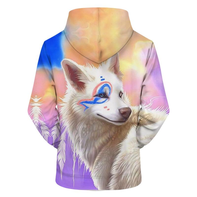 Cartoon Wolf Colorful 3D Native American Hoodie LT10 - Wonder Print Shop