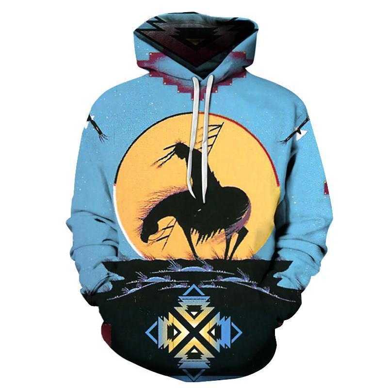Trail Of Tear Native American Design 3D Blue Pullover Hoodie LT10 - Wonder Print Shop