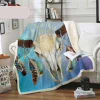 bison-skull-head-feathers-tribal-throw-blanket-native-american-design